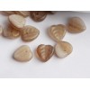 9mm Czech Glass Beads Leaves Mix Beige White Ivory 30pcs